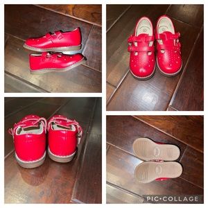 Red Footmates Double Strap Loafers